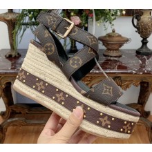 Louis Vuitton Heel 10cm Platform 6cm Boundary Wedge Sandals Monogram 2020