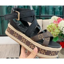 Louis Vuitton Heel 5cm Boundary Platform Sandals Black 2020