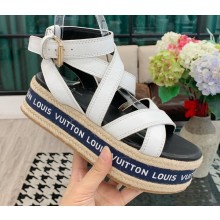Louis Vuitton Heel 5cm Boundary Platform Sandals White 2020
