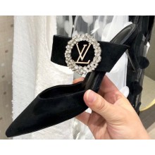 Louis Vuitton Heel 4.5cm Madeleine Mules Suede Black 2020