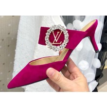 Louis Vuitton Heel 4.5cm Madeleine Mules Suede Fuchsia 2020