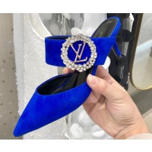 Louis Vuitton Heel 4.5cm Madeleine Mules Suede Blue 2020