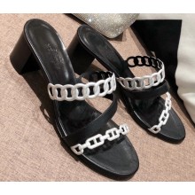 Hermes Heel 5cm Ajaccio Sandals Black 2020