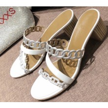 Hermes Heel 5cm Ajaccio Sandals White 2020