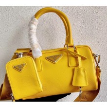 Prada Leather Mini Boston Bag 1BB846 Yellow 2020