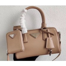 Prada Leather Mini Boston Bag 1BB846 Nude 2020