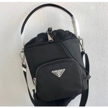 Prada Nylon Bucket Bag 1BE026 Black 2020