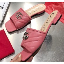 Gucci Slides Sandals Pink with Double G 2020