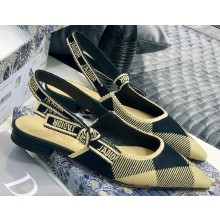 Dior J'Adior Slingback Ballet Flats Check Black/Beige 2020