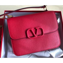 Valentino Large VSLING Grainy Calfskin Shoulder Bag 0074 Red 2020