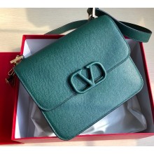 Valentino Large VSLING Grainy Calfskin Shoulder Bag 0074 Green 2020