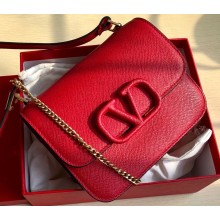 Valentino Small VSLING Grainy Calfskin Shoulder Bag 0074 Red 2020