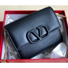 Valentino VSLING Grainy Calfskin Chain Shoulder Bag 0069 Black 2020