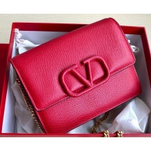 Valentino VSLING Grainy Calfskin Chain Shoulder Bag 0069 Red 2020