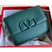 Valentino VSLING Grainy Calfskin Chain Shoulder Bag 0069 Green 2020