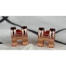 Hermes Pop H Earrings Pink Gold