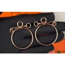 Hermes Loop Earrings Pink Gold