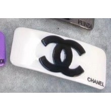 Chanel CC Resin Hair Accessory White