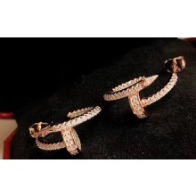 Cartier juste un clou Earrings Small diamond-paved Pink Gold