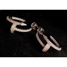 Cartier juste un clou Earrings Small diamond-paved White Gold