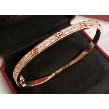 Cartier Love Bracelet Narrow diamond-paved Pink Gold