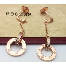 Cartier Dicyclic Love Earrings Fringe Pink Gold