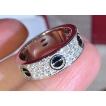 Cartier Black Love Ring diamond-paved White Gold