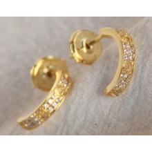 Cartier Love Earrings diamond-paved Narrow Yellow Gold