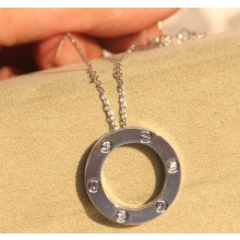 Cartier Love necklace with 3 Diamonds White Gold