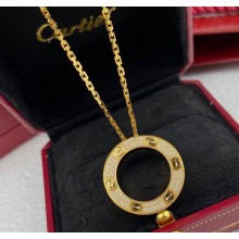 Cartier Love necklace diamond-paved Yellow Gold