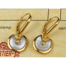 Cartier amulette de Earrings White Yellow Gold