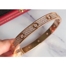 Cartier Love Bracelet with All Diamonds Pink Gold