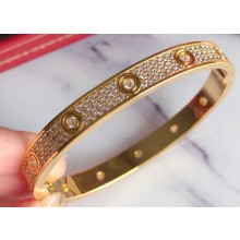 Cartier Love Bracelet with All Diamonds Yellow Gold