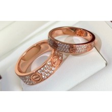 Cartier Love Ring diamond-paved Pink Gold