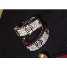 Cartier Love Earrings diamond-paved Small White Gold