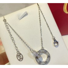 Cartier Dicyclic Love necklace diamond-paved White Gold