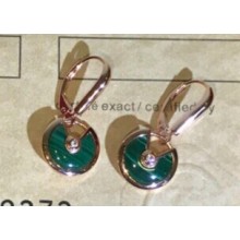 Cartier amulette de Earrings Green Pink Gold