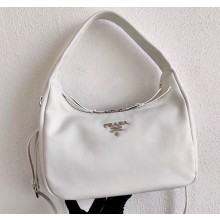 Prada Leather Hobo Bag 1BC132 White 2020