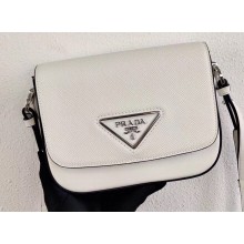 Prada Saffiano Leather Shoulder Bag 1BD249 White 2020