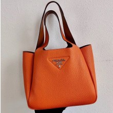 Prada Leather Bucket Handbag 1BG335/1BC127 Orange 2020