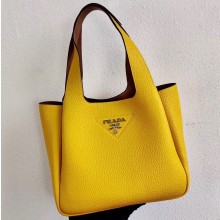 Prada Leather Bucket Handbag 1BG335/1BC127 Yellow 2020