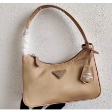 Prada Re-Edition 2000 Nylon Mini Hobo Bag 1NE515 Beige 2020