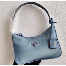 Prada Re-Edition 2000 Nylon Mini Hobo Bag 1NE515 Sky Blue 2020