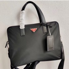 Prada Nylon Briefcase 2VE368 Black/Red Logo 2020