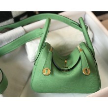 Hermes Mini Lindy 19cm Bag Light Green