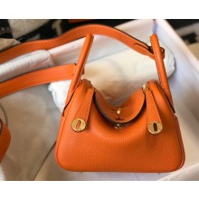 Hermes Mini Lindy 19cm Bag Orange
