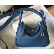 Hermes Mini Lindy 19cm Bag Blue