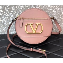 Valentino VLogo Round Crossbody Bag Nude Pink 2020