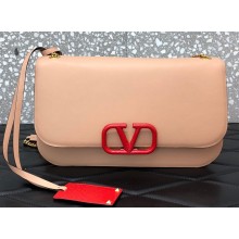 Valentino VLOCK Shoulder Large Bag Nude with Karung Logo 2020