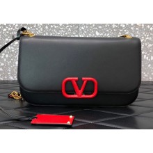 Valentino VLOCK Shoulder Large Bag Black with Karung Logo 2020